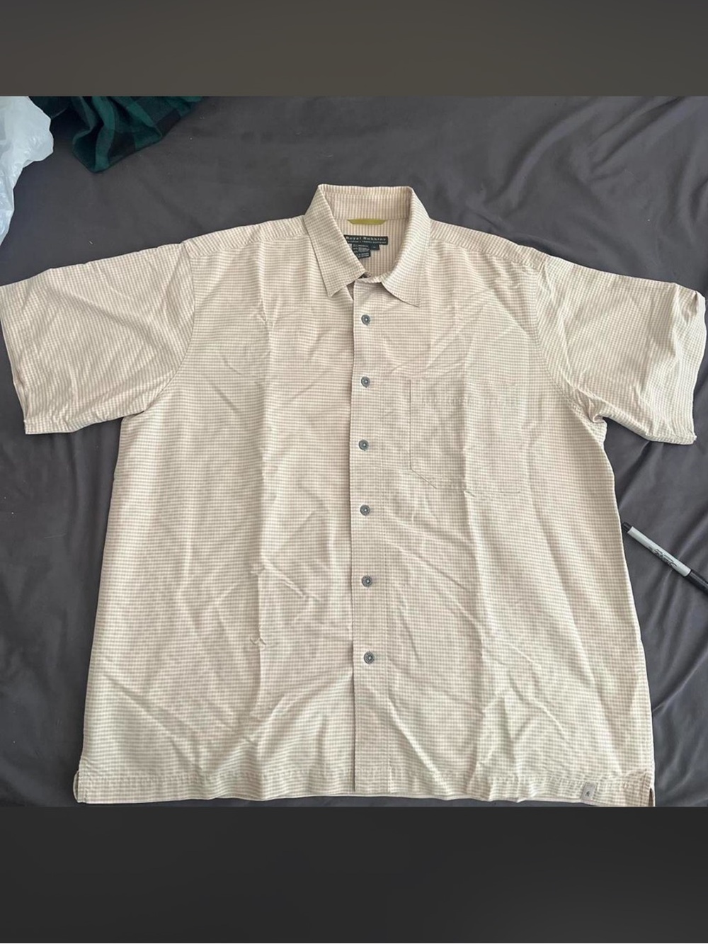 Royal Robbins Beige Short-Sleeve Button-Down Shirt